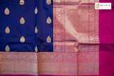 Navy Blue Banaras Katan saree - MIRASILKS Navy Blue Banaras Katan saree